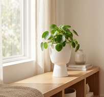 Кашпо ВЕЛЬВЕТ d180мм 1,9л со вставкой белый (М3269)